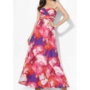 RALPH LAUREN evening gown dress floral plus 16